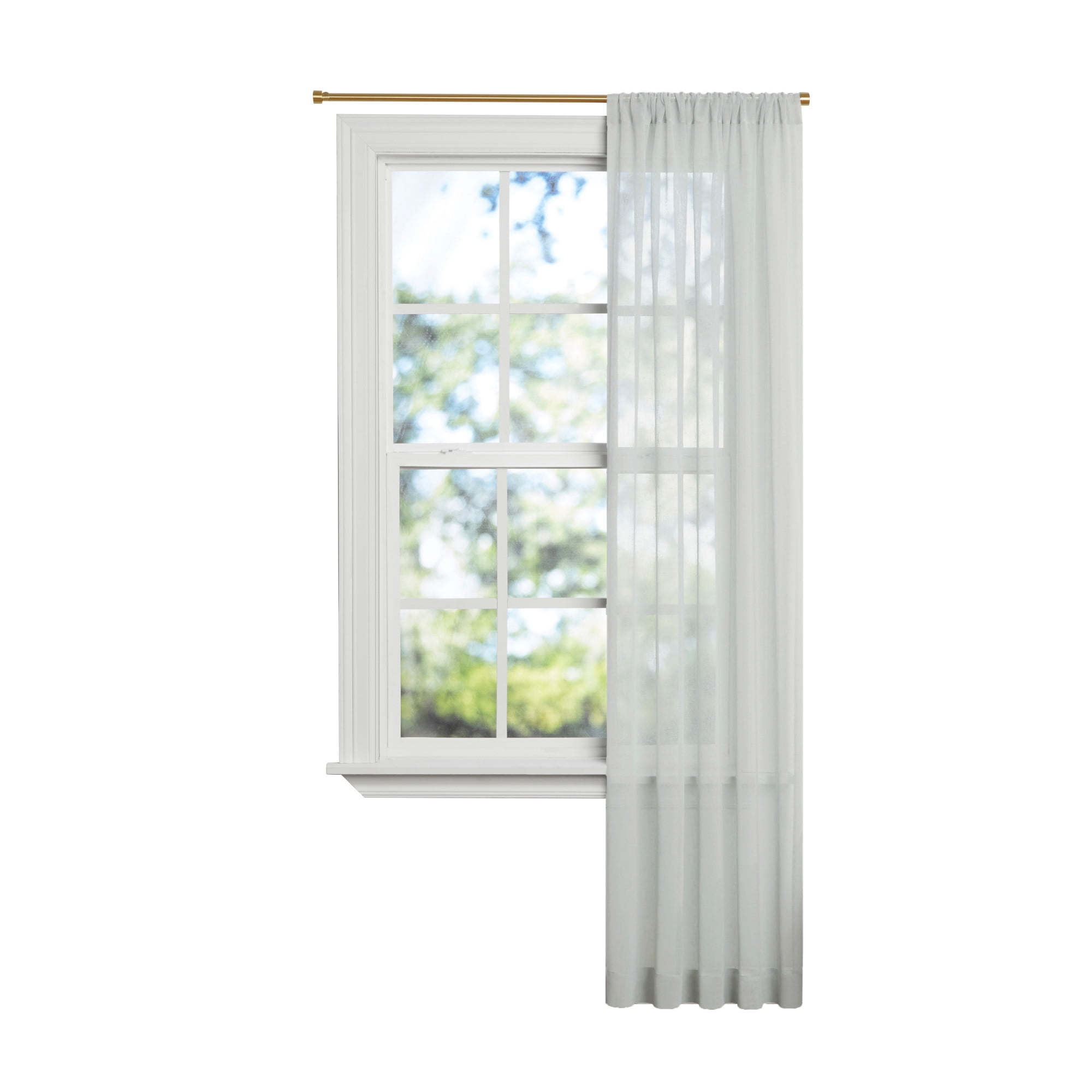 Mainstays Bel Air Indoor Curtain Single Panel, Pole Top, Smoke Grey, Polyester, 50"W x 84'L, Adult