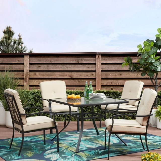 Mainstays Belden Park 5piece Outdoor Patio Dining Set Tan
