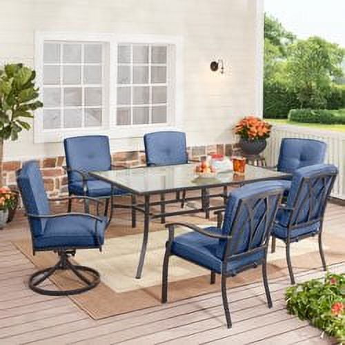 Mainstays Belden Park 7 Piece Patio Dining Set Blue
