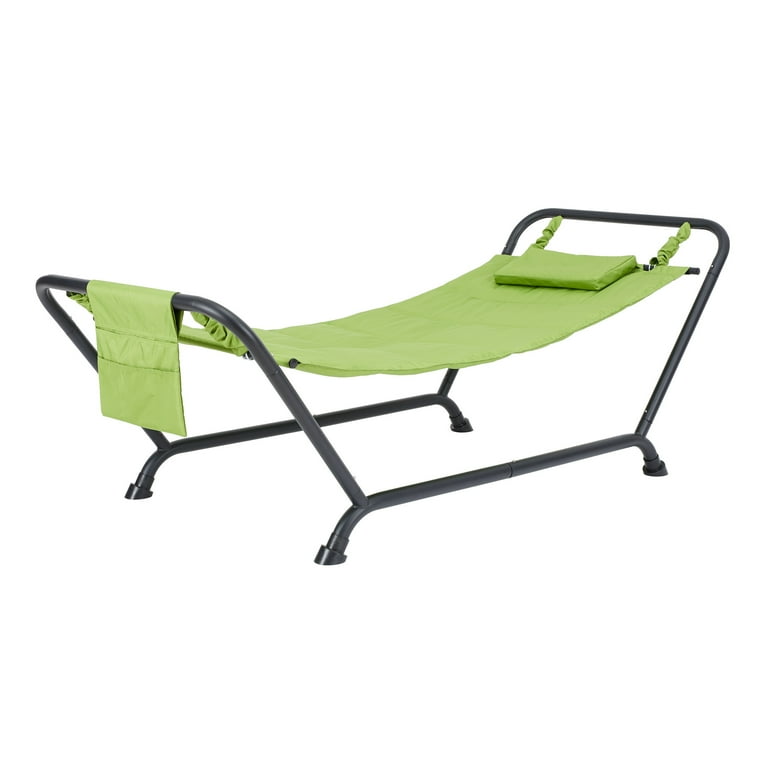 Mainstays Belden Park Hammock with Stand and Pillow Outdoor Material Polyester Multi color Assembled Length 90.55 Walmart