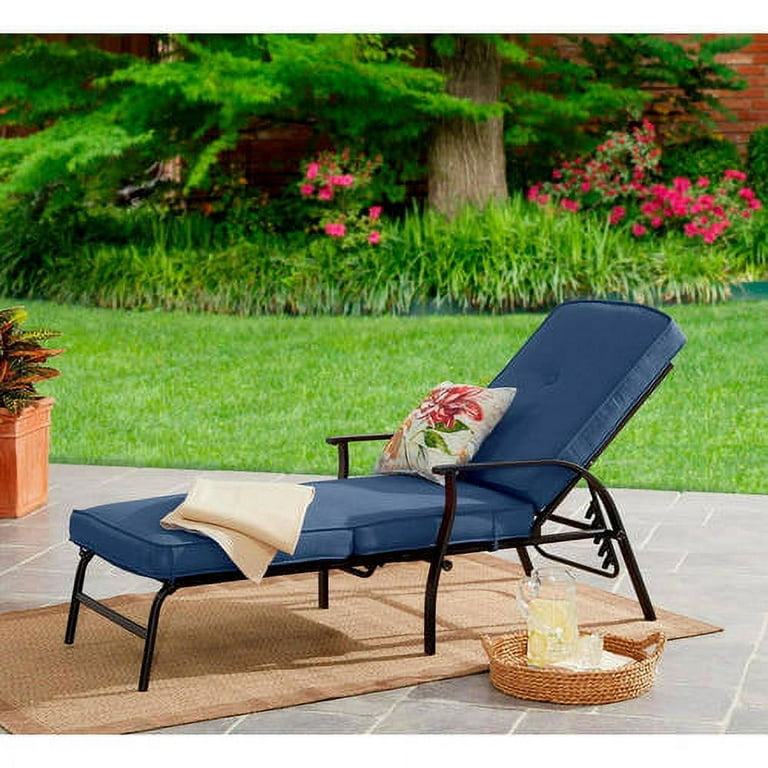 Mainstays Belden Park Outdoor Chaise Lounge with Cushions for