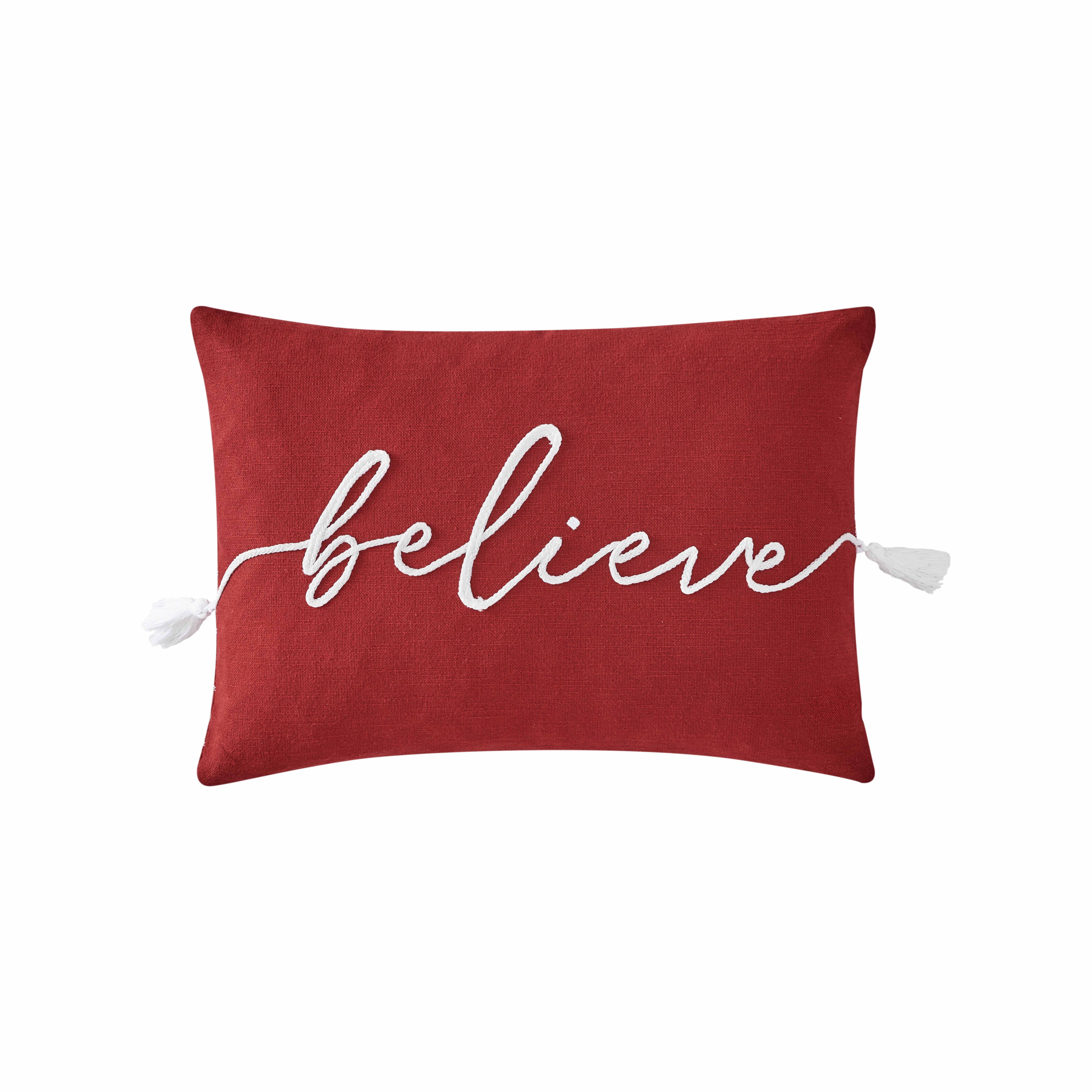 Mainstays Believe Oblong Decorative Throw Pillow 14