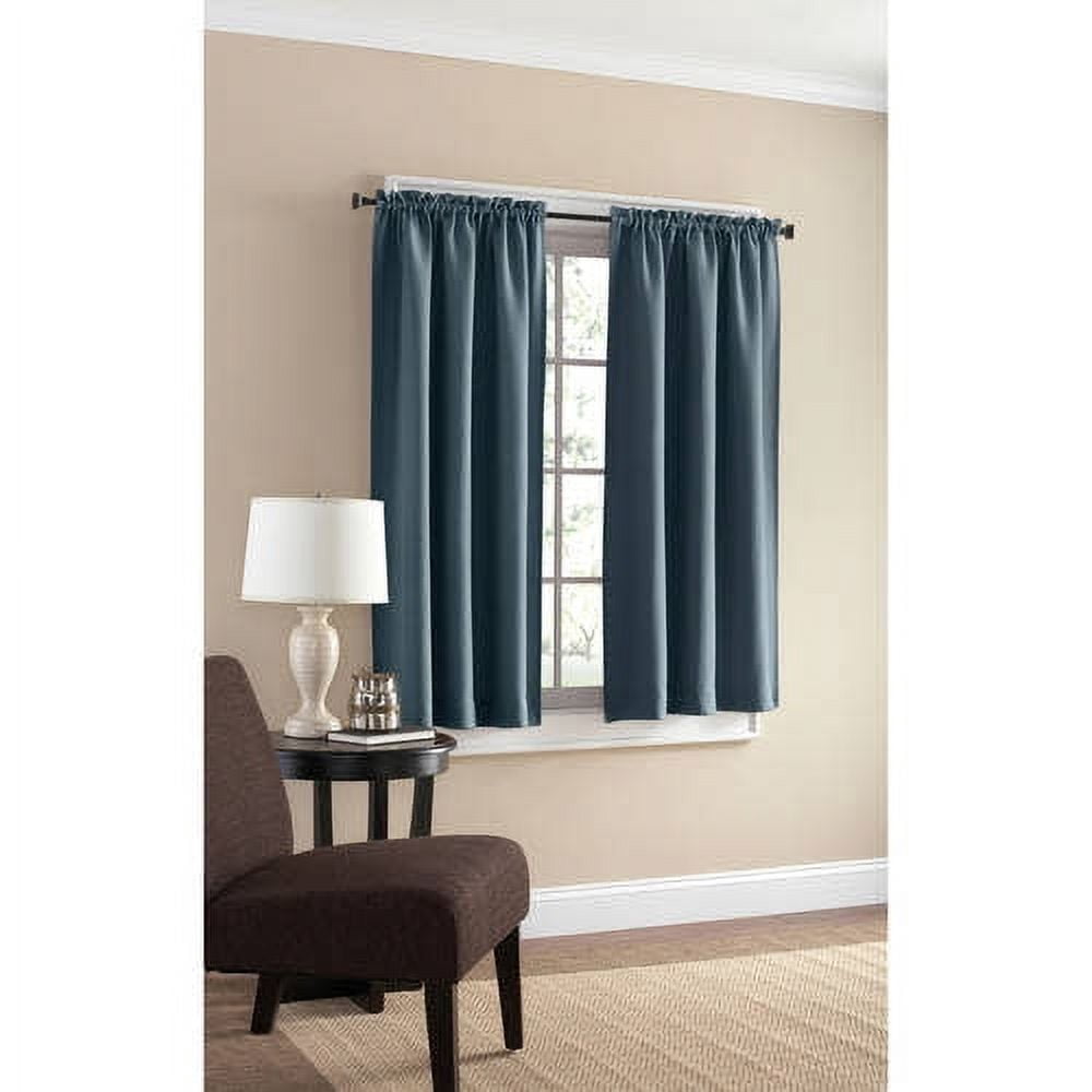 Mainstays Bennett Textured Curtain, Heritage Blue 54 inch, Set of (2)