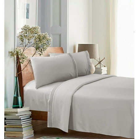 Better Homes and Gardens Luxury Microfiber Embroidered Sheet Set, Full
