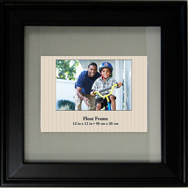 Mainstays Beveled Floating 11.5x11.5 Glass Frame, Black - Walmart.com