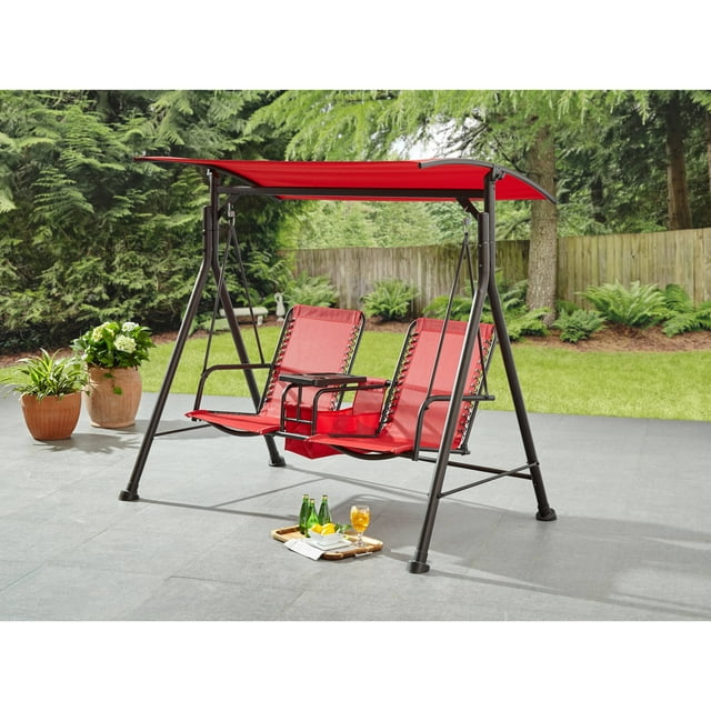 Mainstays Big and Tall 2-Person Bungee Canopy Porch Swing