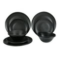 thumbnail image 1 of Mainstays Black 12-Piece Eco-Friendly Recycled Plastic Dinnerware Set, 1 of 16