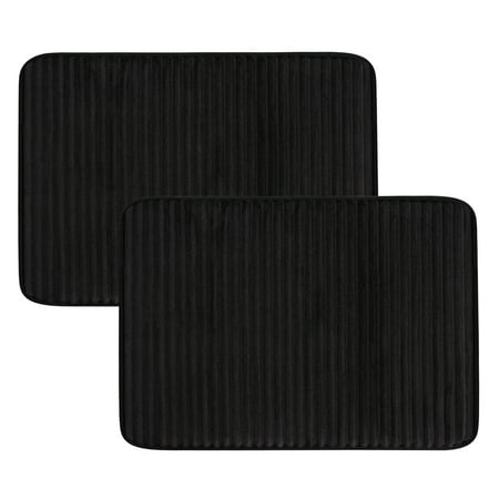 Mainstays Black 2-Piece Performance Foam 20"x 32" Bath Rug Set