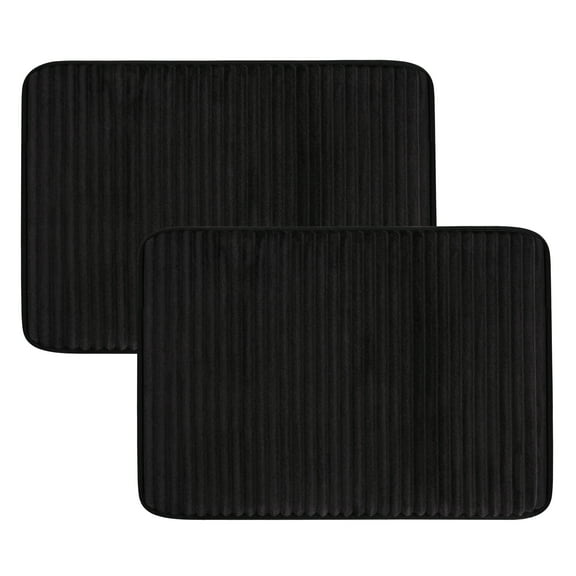 Mainstays Black 2-Piece Performance Foam 20"x 32" Bath Rug Set
