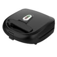 Mainstays Black 2 in 1 Waffle and Sandwich Maker, Nonstick, Removable