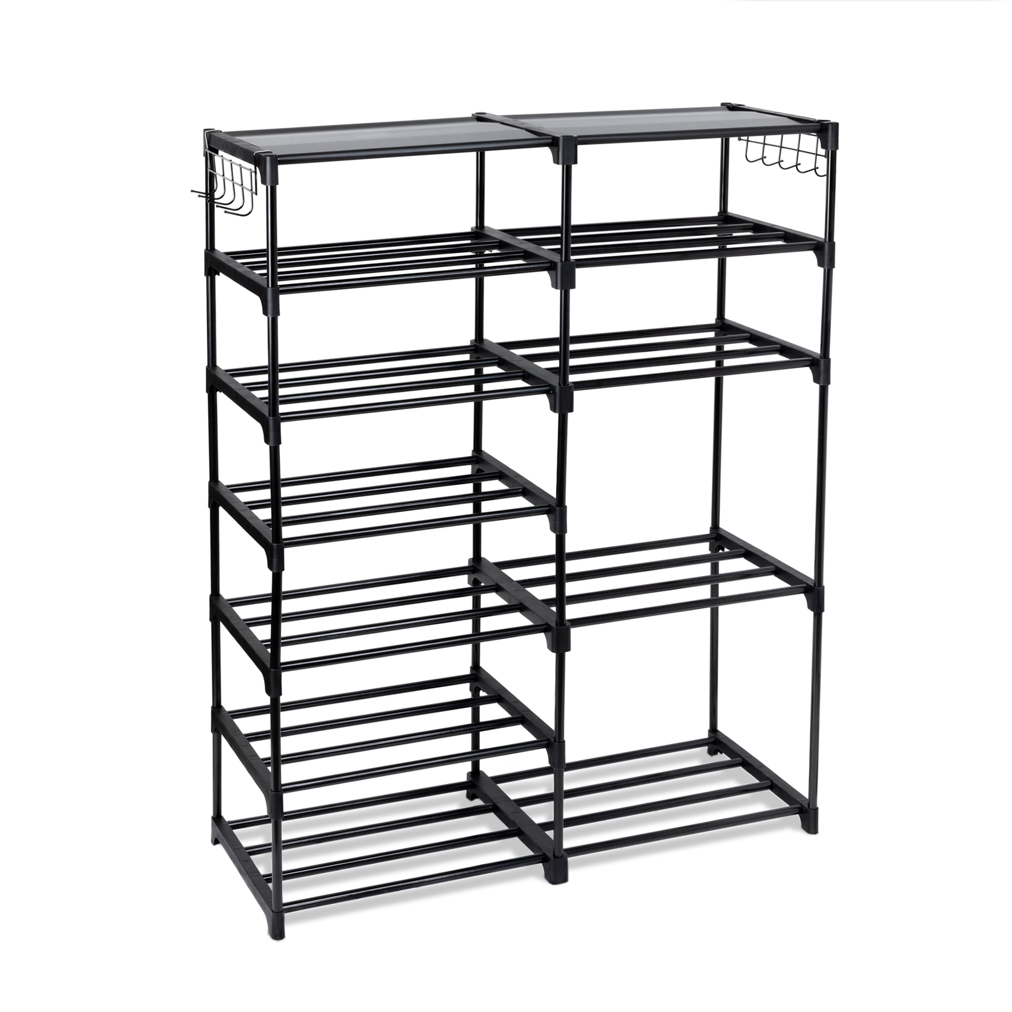Mainstays Black 7-Tier Shoe Rack with Modern Space-Saving Design