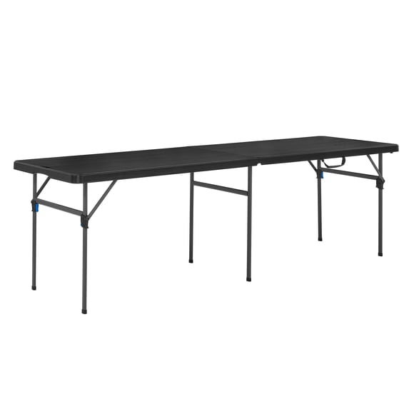 Mainstays 8 ft Rectangle Centerfold Folding Table, Black