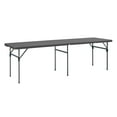 thumbnail interactive-video image 1 of Mainstays Black 8 Foot Easy Fold Folding Plastic Table, Heavy Duty, Indoor Outdoor, Scratch Resistant, Stain & UV Damage, 1 of 13
