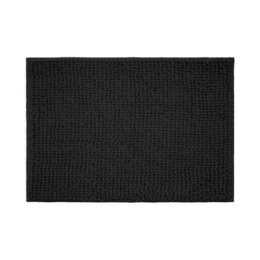 Mainstays Basic Polyester Chenille Noodle Bath Rug, Rich Black, 17"x24", One Piece