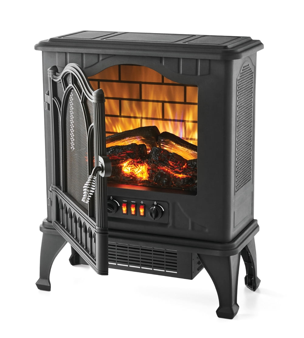 Mainstays Black Corded Electric 2 Speed Adjustable Fireplace Heater