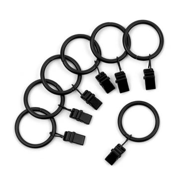 Mainstays Black Curtain Clip Rings, Set of Seven