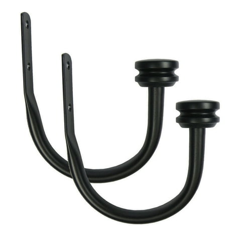 Mainstays 2 Cap Curtain Holdbacks, Black