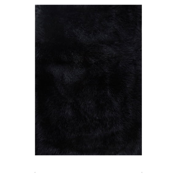 Mainstays Black Faux Fur Area Rug with Non-Slip Backing, 30 in x 46 in