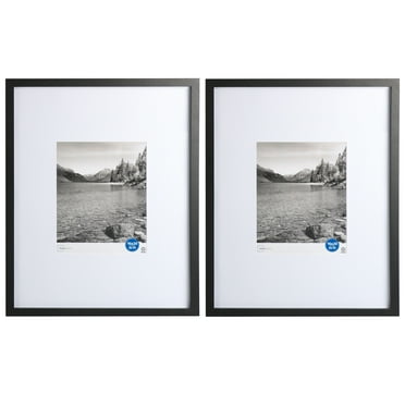 Mainstays Black Gallery 2 PC Frame Set, Matted for 8"x10" Pictures