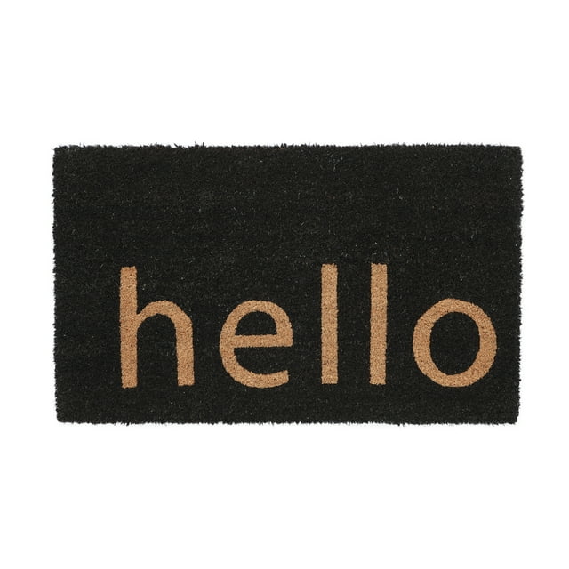 Find Your Perfect Mainstays Black Hello Coir Doormat 18" x 30