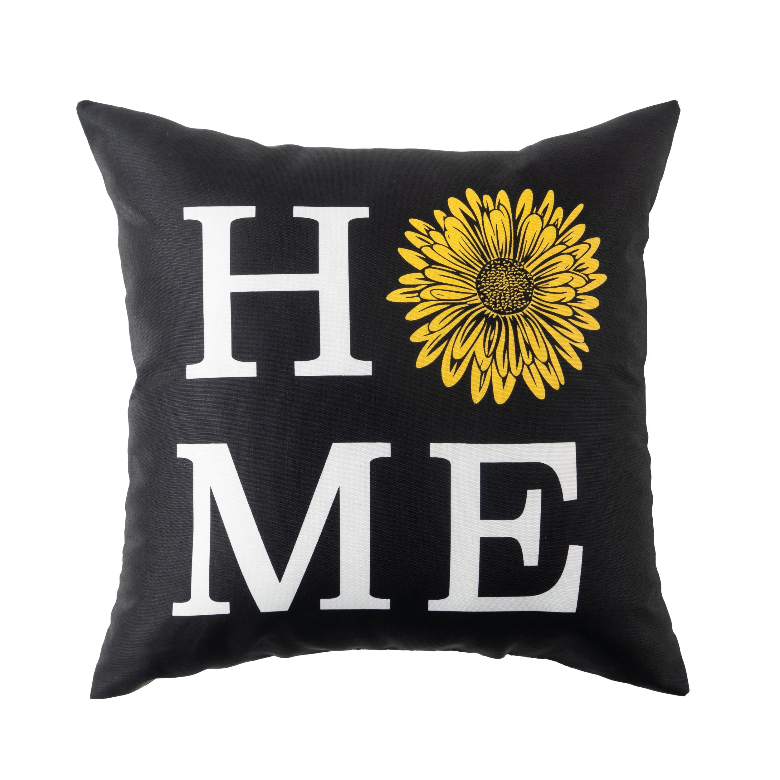 Mainstays Black Home Reversible Outdoor Throw Pillow 16 Inch Black White Novelty