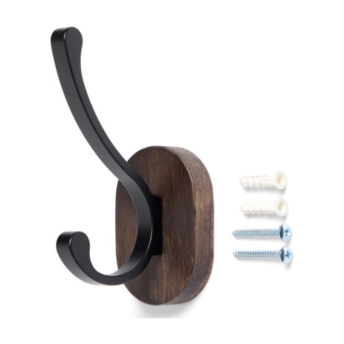 Mainstays Round Wood Hanger Backer with Black Hook – 1 Pack