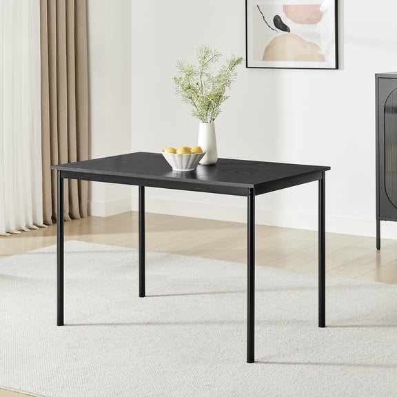 Mainstays Black Indoor Rectangular Dining Table, Seats 4, Steel Base