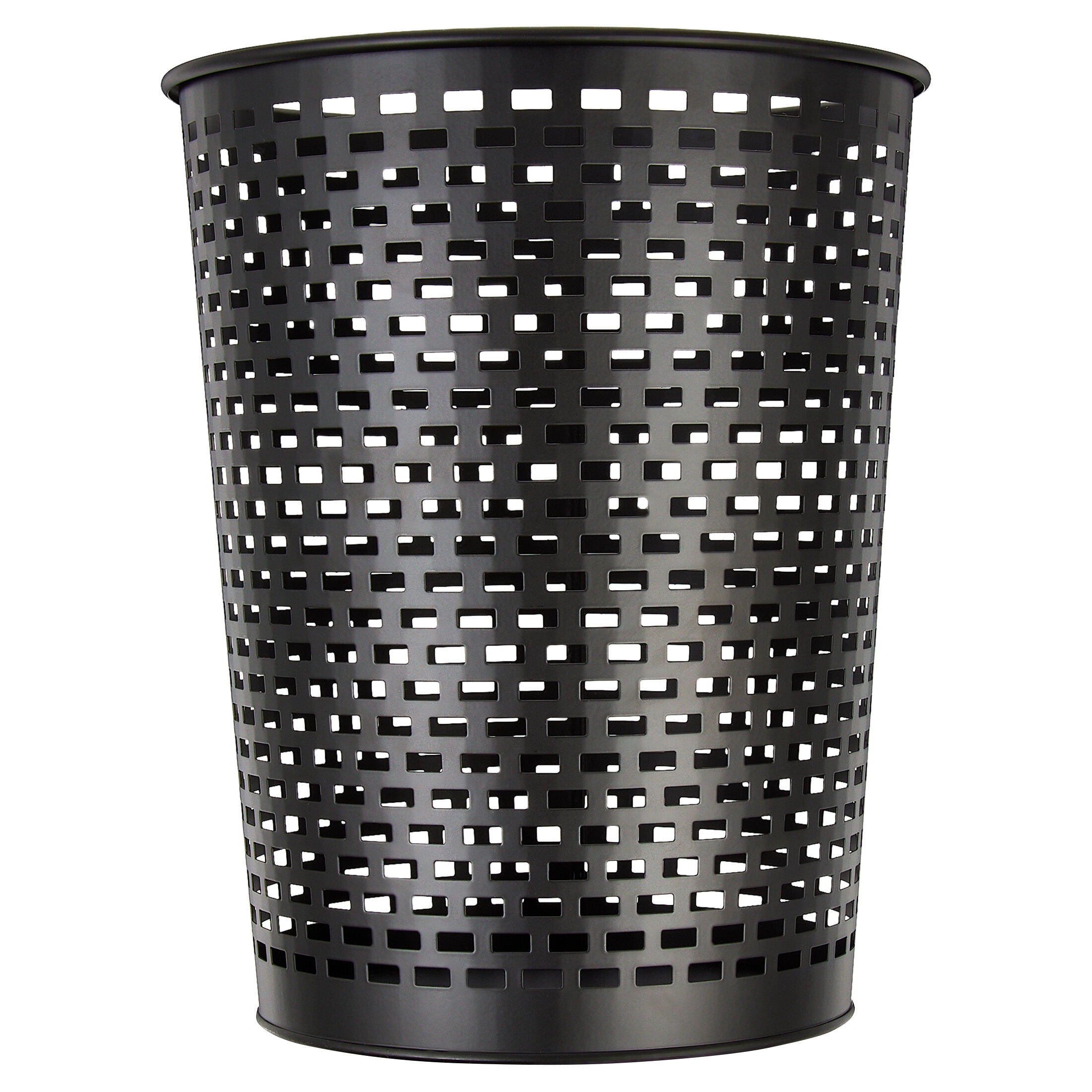 Mainstays Black Metal Wastebasket, 2 gal