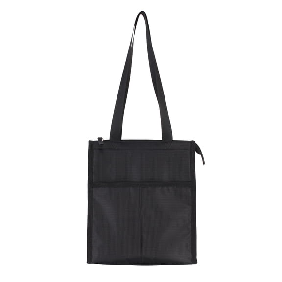 Mainstays Black Polyester Zippered Reusable Lunch Bag, 7.5 L