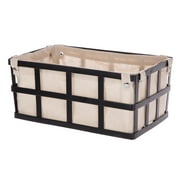 Mainstays Black Rectangle Metal Storage Basket with Removable Fabric Liner