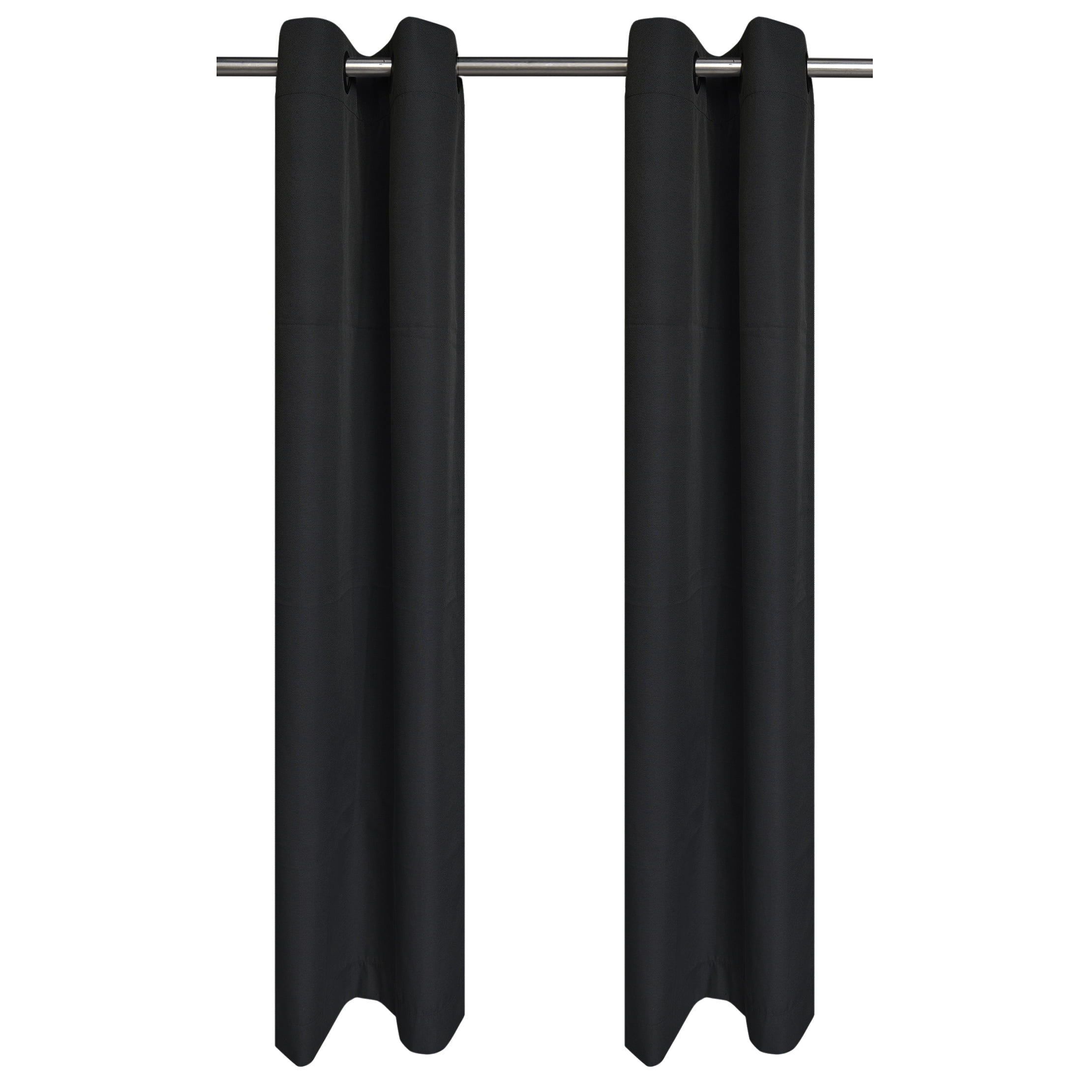 Mainstays Black Solid Blackout Grommet Curtain Panel Pair, Set of 2, 30" W x 84" L