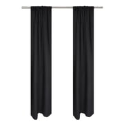 Mainstays Black Solid Blackout Rod Pocket with Back Tabs Curtain Panel Pair, Set of 2, 30" W x 63" L