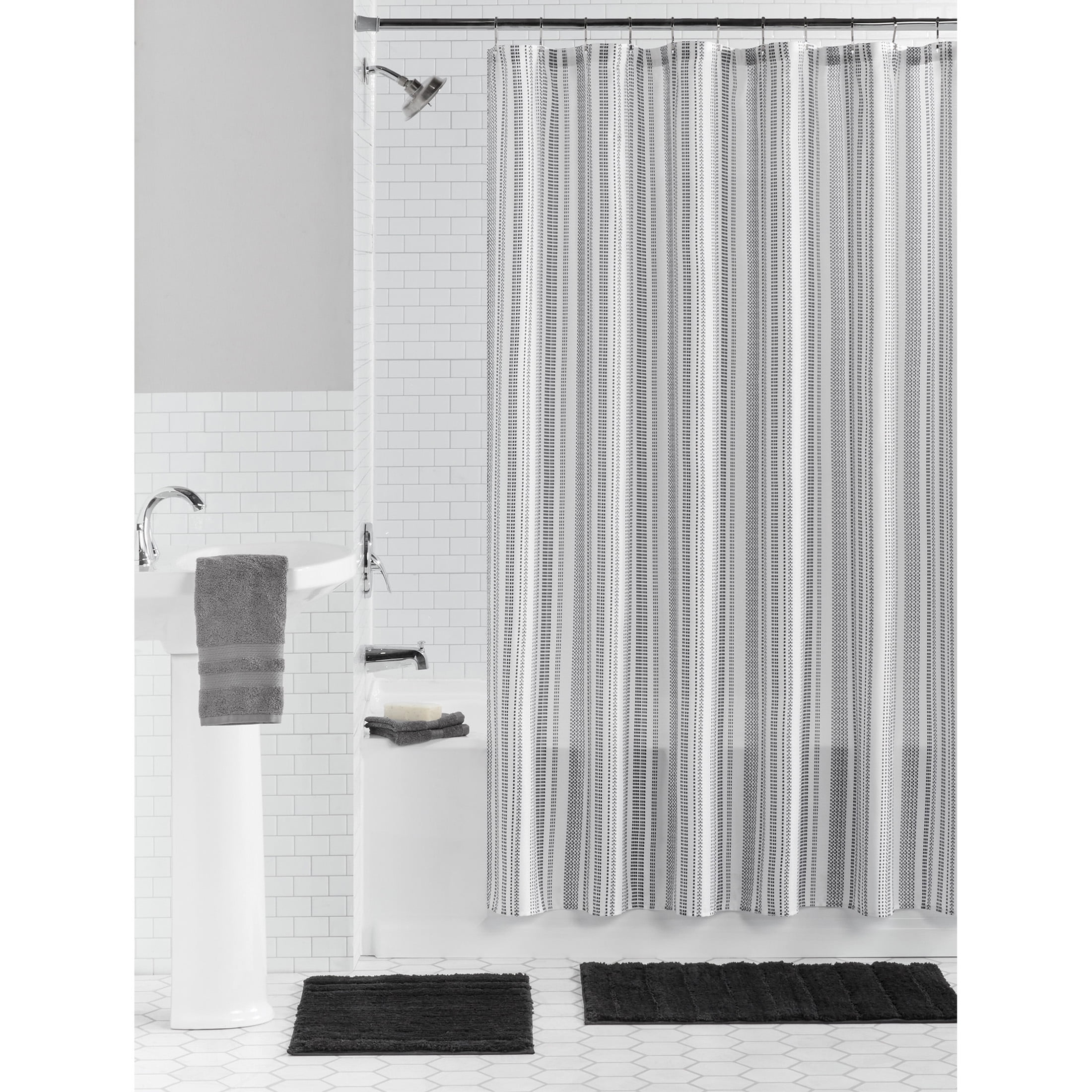 Mainstays 15-Piece Black & White Stri...