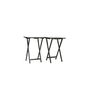 Mainstays Rubberwood Folding TV Tray Table, Black (Set of 2)