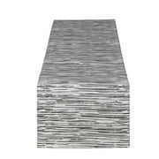 Mainstays Contemporary Table Runner Summer Fabric, 14" x 72" Black and White Striped Table Runner