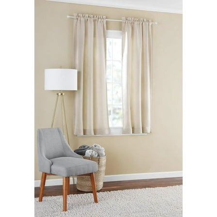 Mainstays Blackout Curtain Panel Pair, Set of 2, Beige, 30"W x 63"L