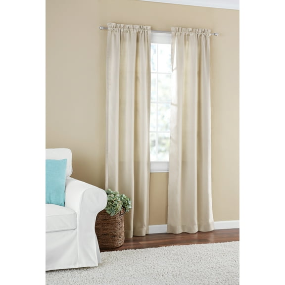 Mainstays Blackout Curtain Panel Pair, Set of 2, Beige, 30"W x 84"L