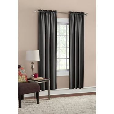 Mainstays Blackout Curtain Panel Pair, Set of 2, Gray, 30"W x 84"L