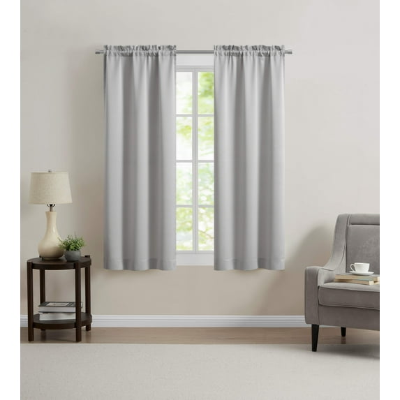 Mainstays Blackout Curtain Panel Pair, Set of 2, Gray Dawn, 30"W x 63"L