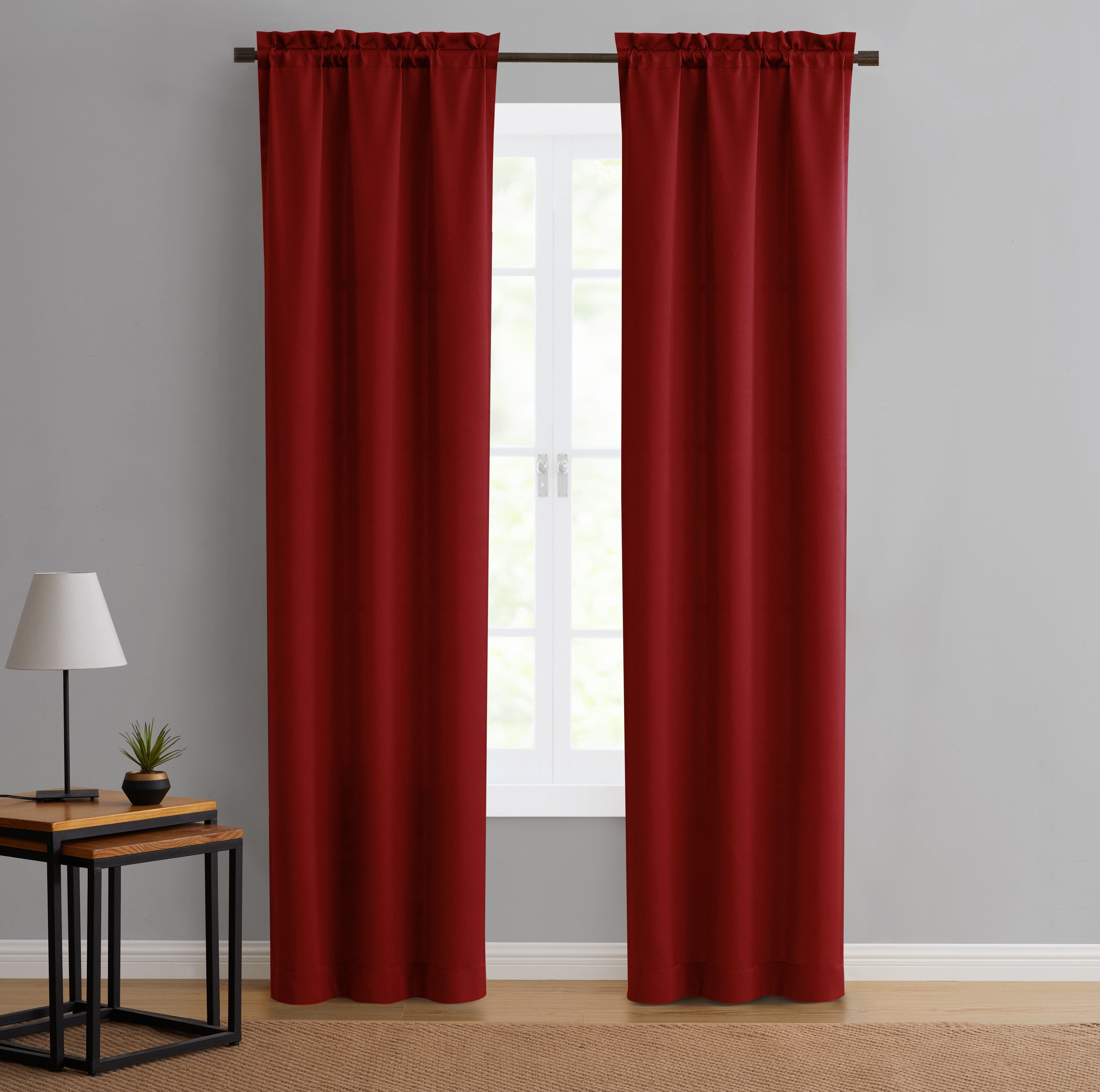 Mainstays Blackout Curtain Panels, Set of 2, Red Sedona, 30" W x 95" L