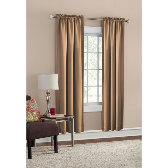 Mainstays Blackout Curtain Panel Pair, Set of 2, Taupe, 30"W x 84"L