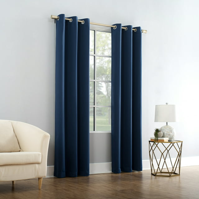 Mainstays Blackout Energy Efficient Grommet Single Curtain Panel, 40"x63", Blue