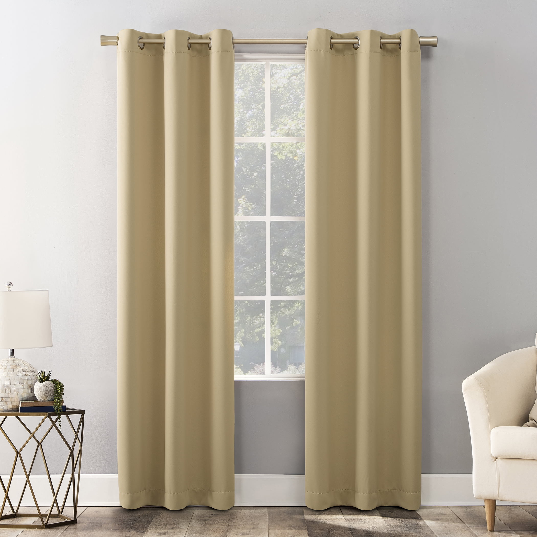 Mainstays Blackout Energy Efficient Grommet Single Curtain Panel, 40 in x 63 in, Yellow