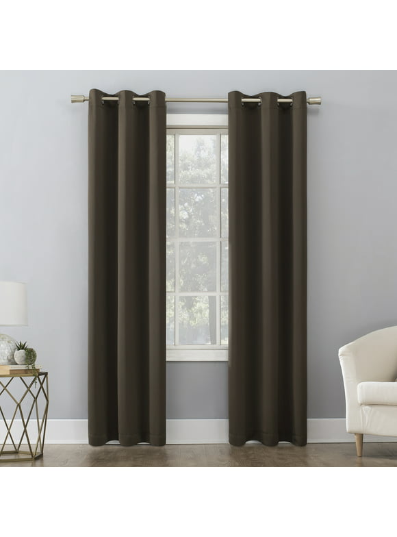 Mainstays Blackout Energy Efficient Grommet Single Curtain Panel, 40"x84", Brown