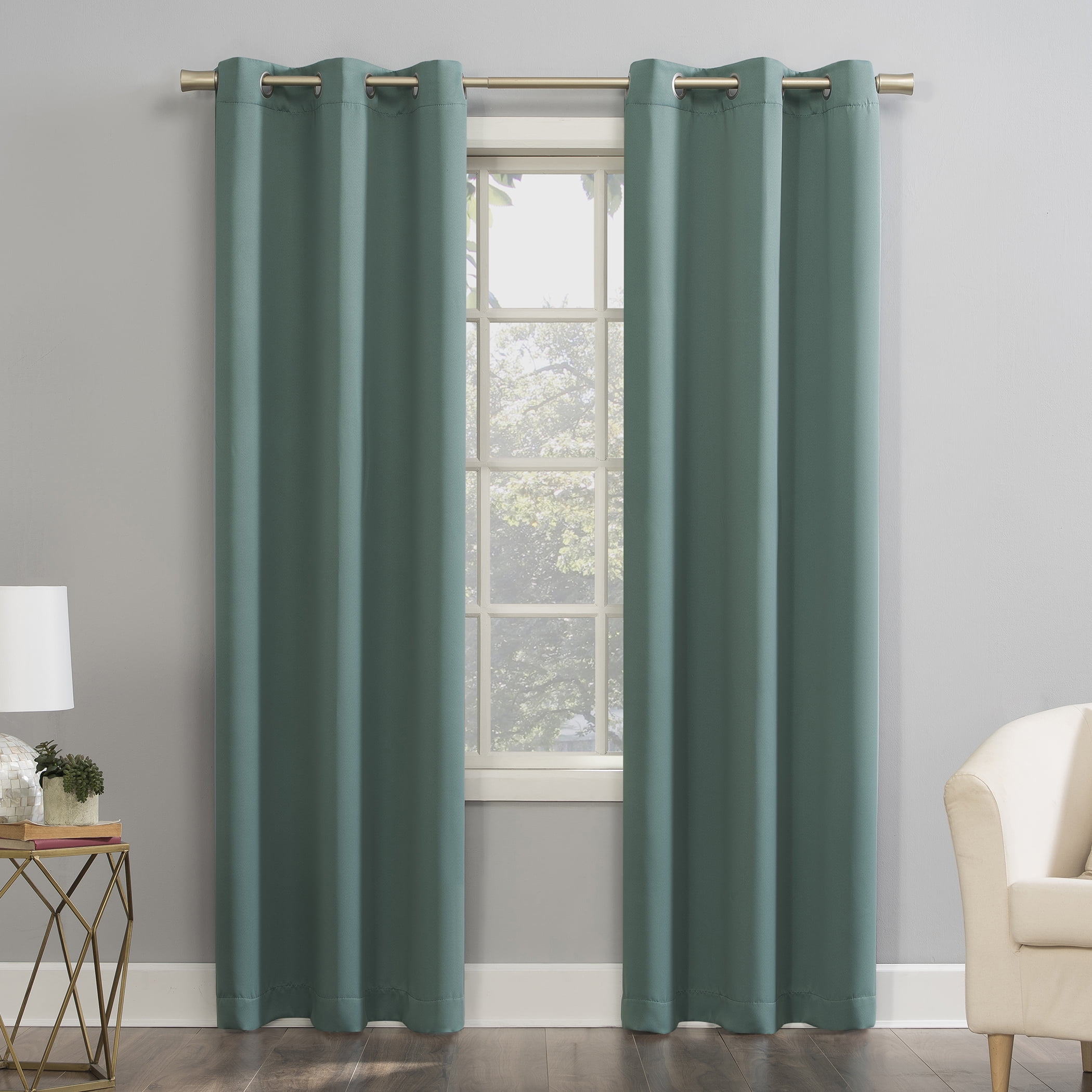Mainstays Grommet Top Blackout Curtain Panel, 1 Panel, Aqua, 40" W x 84" L