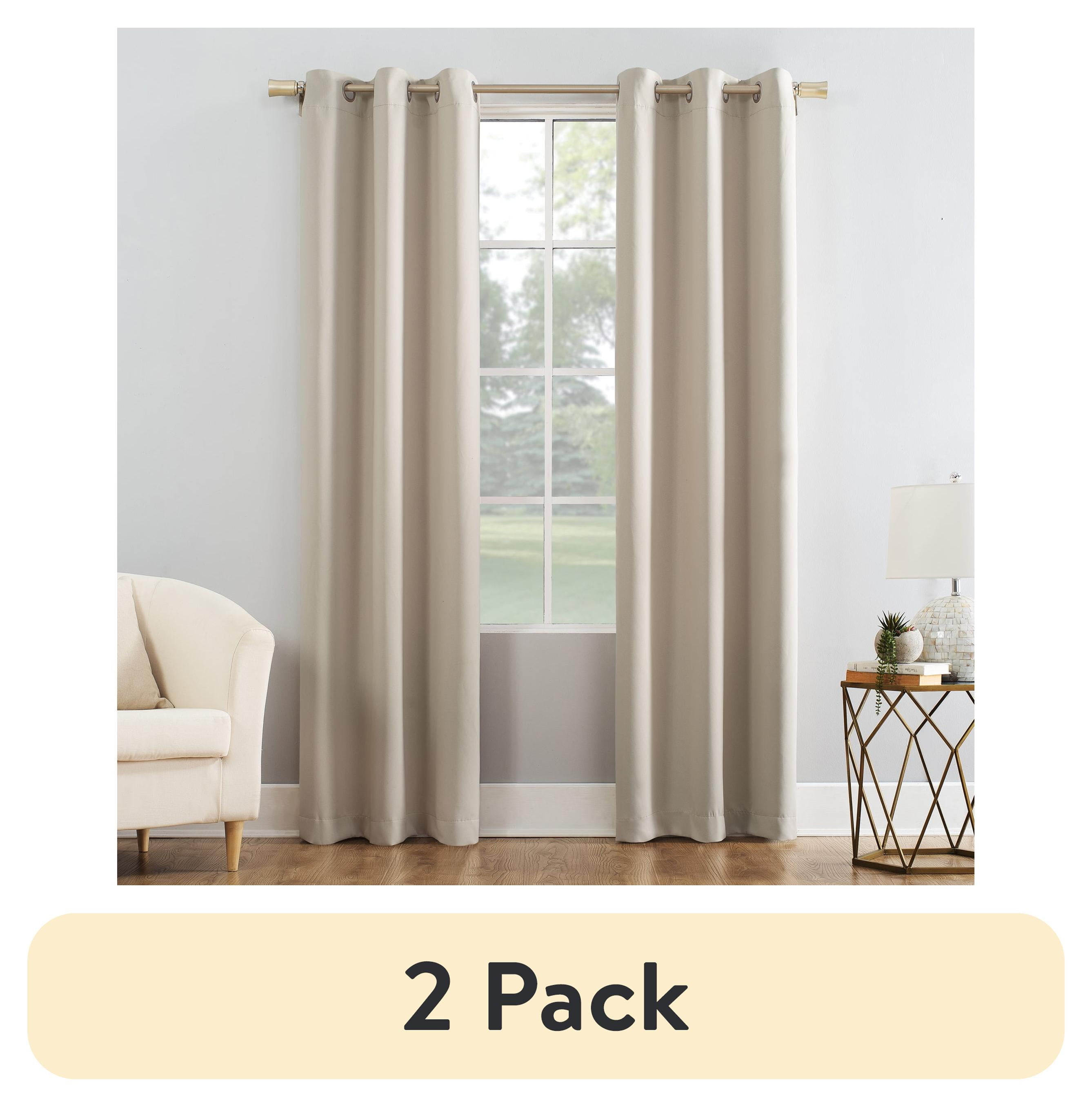 (2 pack) Mainstays 1-Piece Blackout Energy Efficient Grommet Single Curtain Panel, 40"x84", Beige - Walmart.com