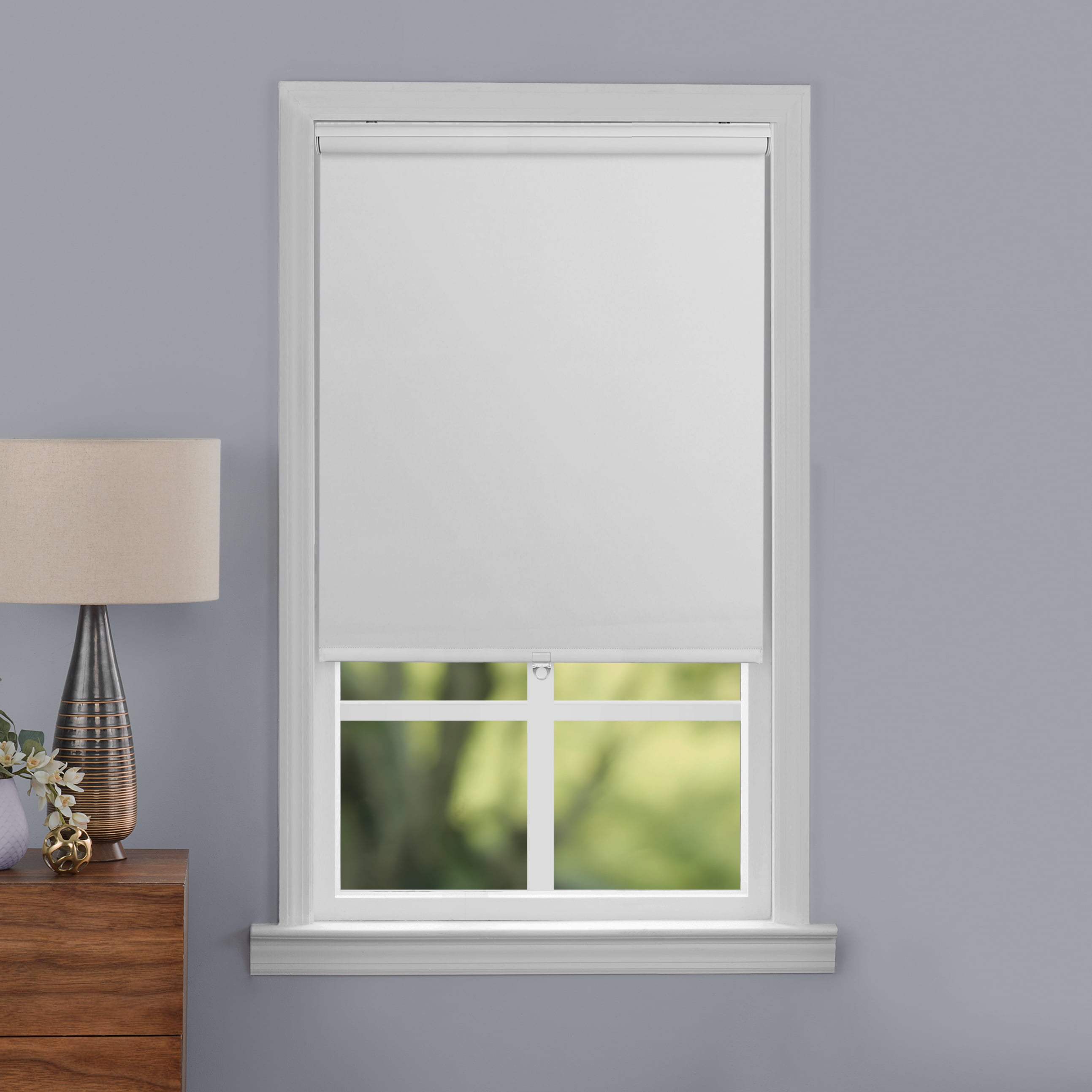 Mainstays Blackout Slow Release Roller Shade, 1-Piece, White, 39" W x 72" L