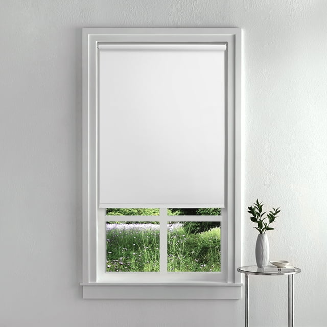 Mainstays Blackout Tear-to-Fit Roller Shade, 1-Piece, White, 37-1/4" W x 72" L