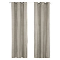 Mainstays Blackout Textured Slub Grommet Single Curtain Panel, Beige, 38" W x 84" L