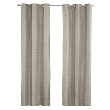 Mainstays Blackout Textured Slub Grommet Single Curtain Panel, Beige, 38" W x 84" L